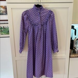 Laura Ashley Vintage Lavender Dress, Cottage Core/ Prairie, Size 8 USA